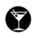 A martini glass in black and white